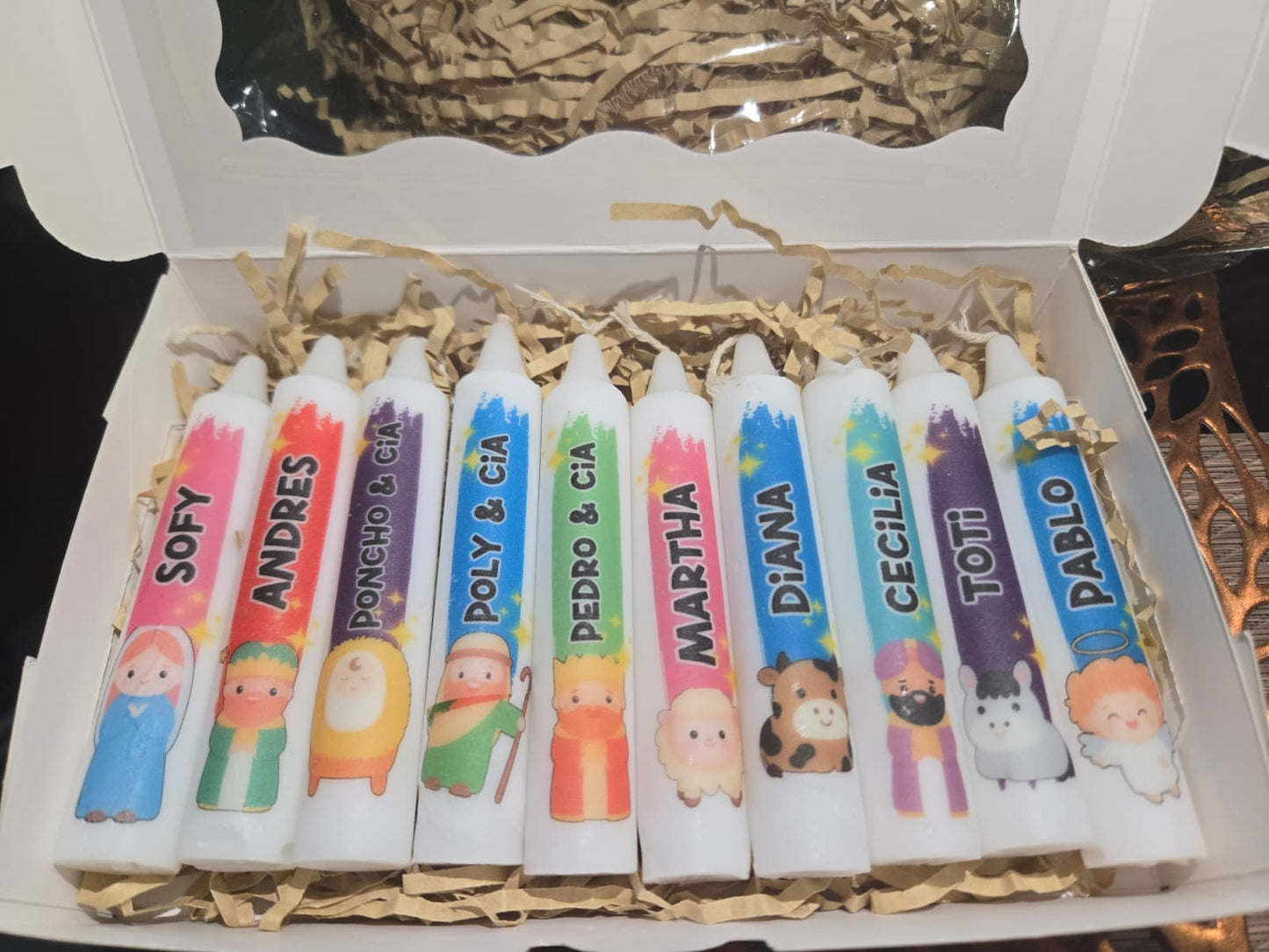 Caja de 10 Velitas Personalizadas para Noche de Velitas | Day of the Little Candles