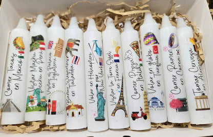 Caja de 10 Velitas Personalizadas para Noche de Velitas | Day of the Little Candles