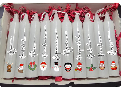 Caja de 10 Velitas Personalizadas para Noche de Velitas | Day of the Little Candles