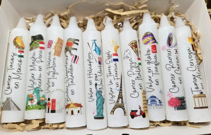Caja de 10 Velitas Personalizadas para Noche de Velitas | Day of the Little Candles