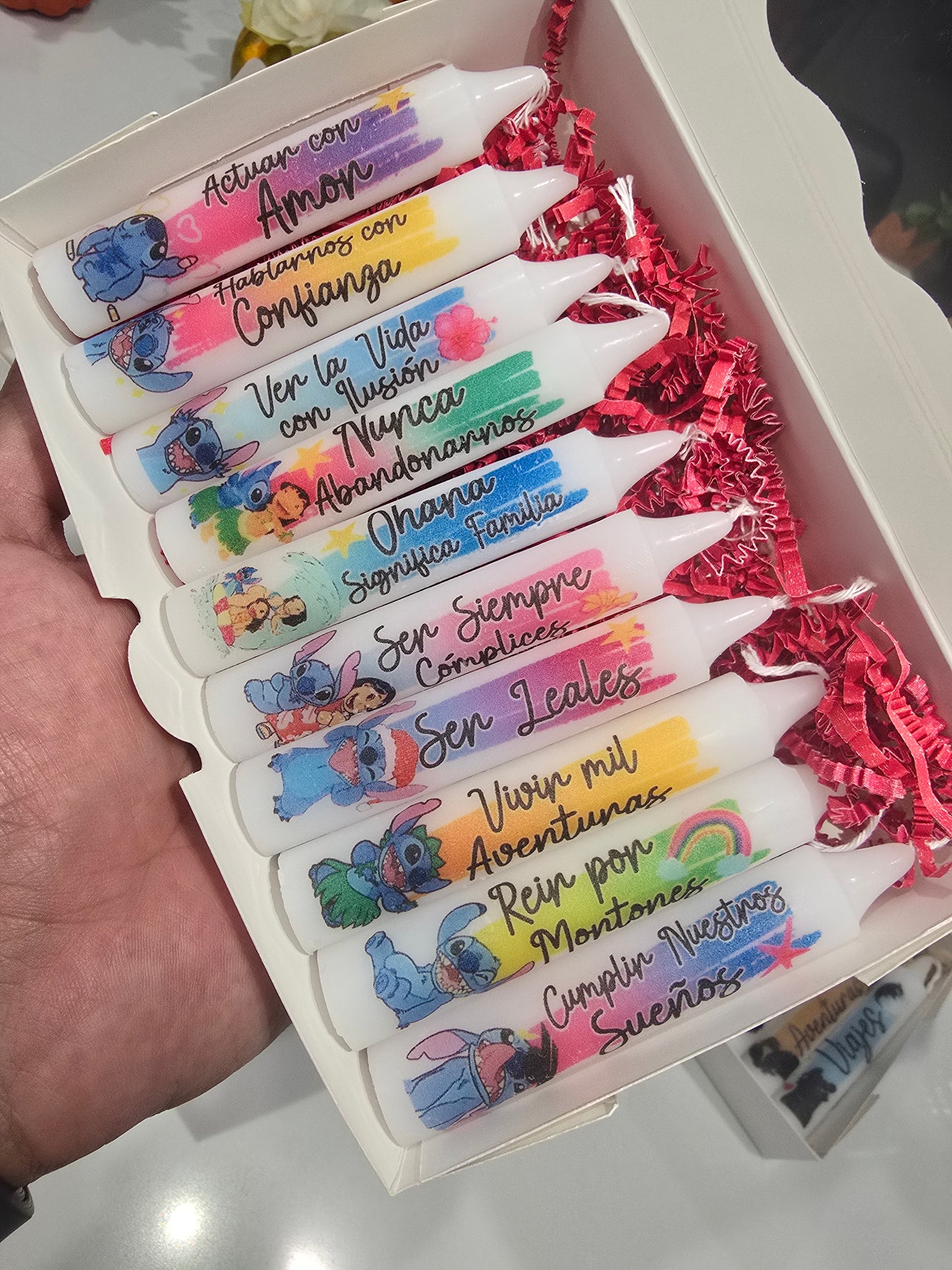 Caja de 10 Velitas Personalizadas para Noche de Velitas | Day of the Little Candles