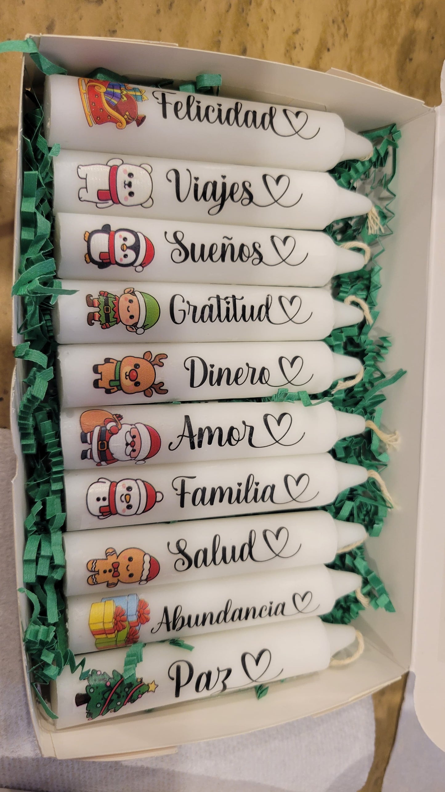 Caja de 10 Velitas Personalizadas para Noche de Velitas | Day of the Little Candles