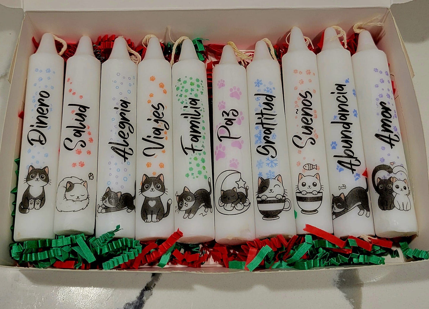 Caja de 10 Velitas Personalizadas para Noche de Velitas | Day of the Little Candles