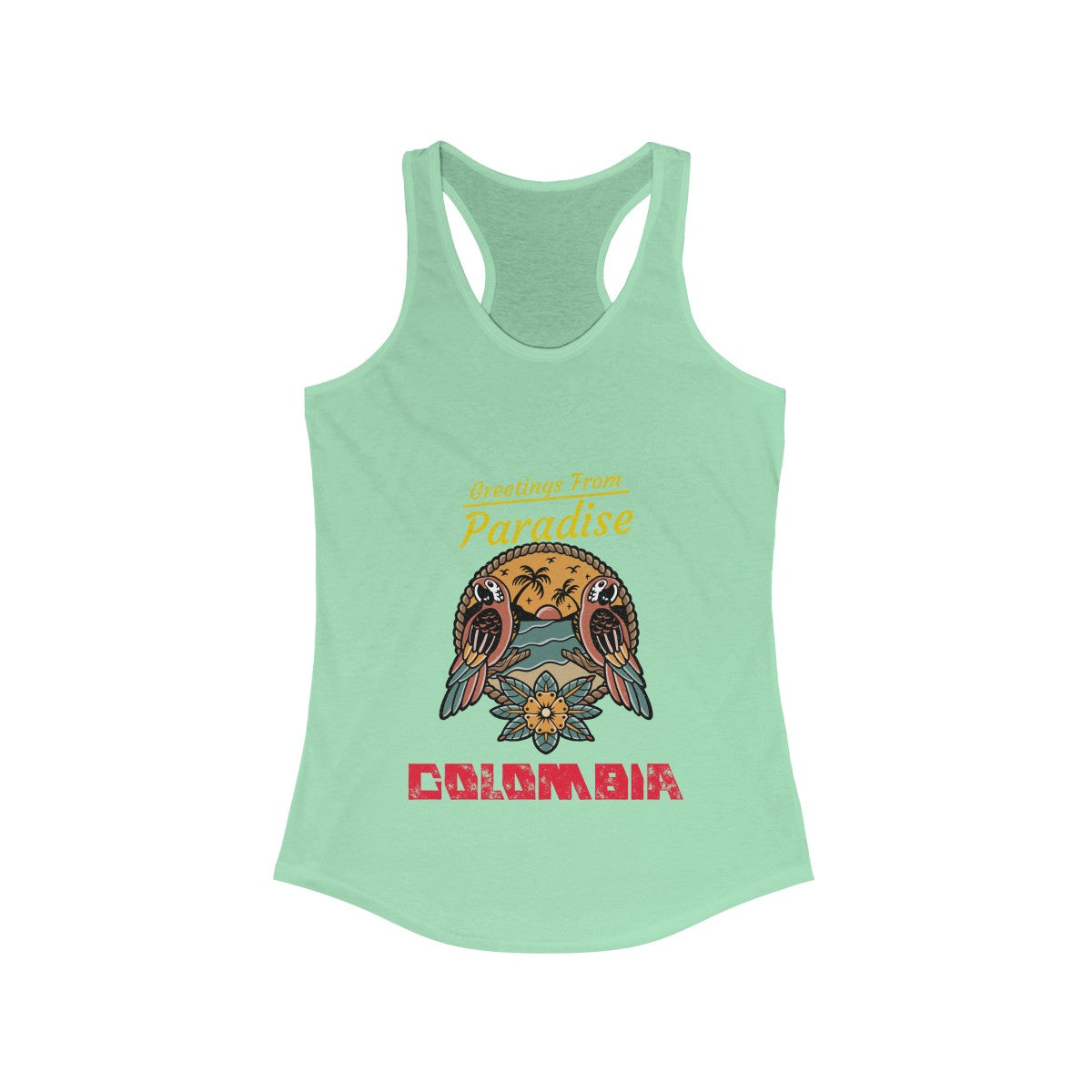 Greetings from Paradise Colombia Tank-top