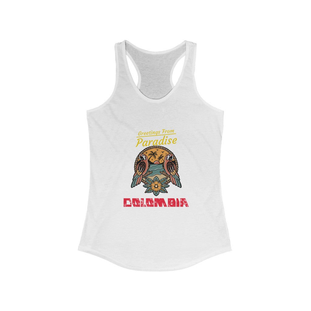 Greetings from Paradise Colombia Tank-top